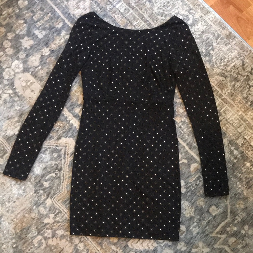 Free People Black & Gold Starry Nights Dress
